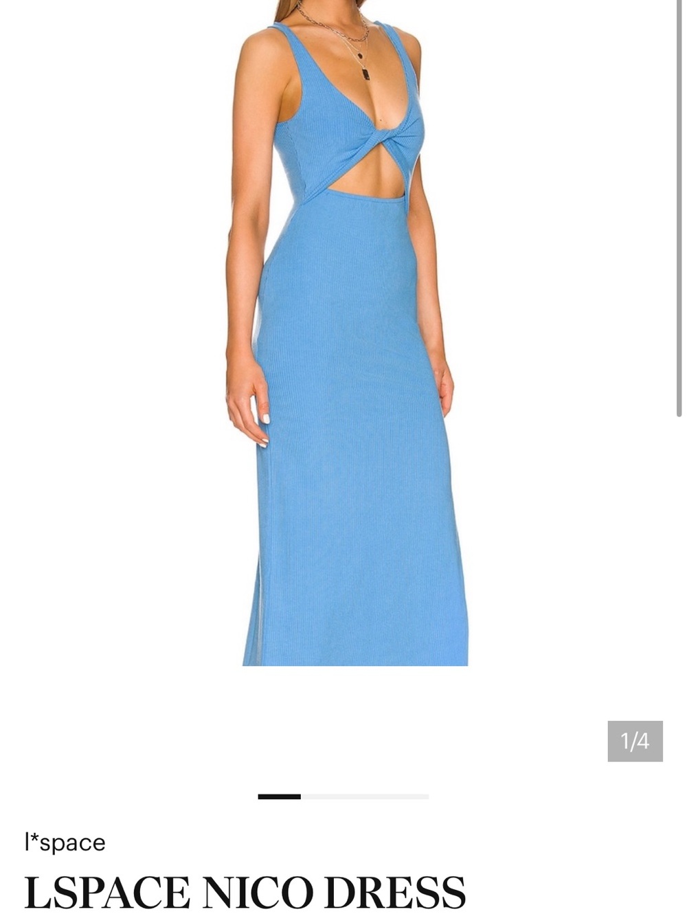 l*space Sky Blue Twist Cutout Maxi Dress